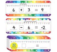 CUDICY 32 Pack Number Line Dry Erase White Board Double Sided Classroom Must Haves Math Manipulatives Teacher Supplies for Kindergarten Elementary Special Education Students Homeschool 12"x4"