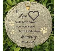 CUDMORERBE Engraved Pet Memorial Garden Stone, Personalized Pet Grave Marker Tombstone Garden Stone with Sympathy Poem If Love Could Have Saved You, You Would Have Lived Forever.
