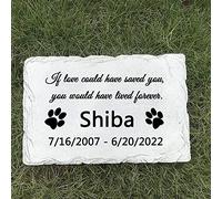 CUDMORERBE Personalised Pet Dog Garden Memorial Stone Plaque Grave Marker, Headstone For Dog Cat, Sympathy Poem If Love Could Have Saved You, You Would Have Lived Forever.