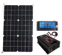CUDTAPI 110-220 Solar Battery Inverter 4000W/6000W Solar Panel 18W Controller LED Display Solar Inverter Battery Smart Charging Board(Black 6000W,60Hz)