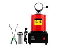 CUDTAPI 2KG 3KG 1400W Digital Gold Melting Furnace 1100℃ Refining Precious Metal Silver Copper Aluminum Jewelry Casting Tools Equipment(3KG Red)