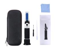 CUDTAPI Hand Held 10-30% Water Honey Refractometer With Calibration ATC Refractometer Honey Moisture Meter(Leather box)