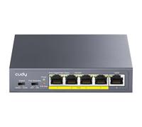 Cudy 5-Port Gigabit 4-Port PoE+, Unmanaged Ethernet Network Switch, GS105P | 4x GbE 802.3af/at, 1x fiber upstream, 36W budget, 10 Gbps capacity, port isolation/250m mode DIP, plug & play, auto-sensing