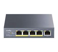 Cudy 5 Port Gigabit PoE+ Unmanaged Switch, 4 PoE 60W, Metal, GS1005P | 4x GbE 802.3af/at 30W, 1x GbE upstream, 10 Gbps capacity, port isolation/250m mode, watchdog, SPCC body, tabletop/wall