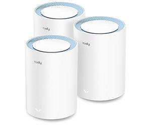 Cudy AC1200 Whole Home Mesh WiFi System, AC1200 Dual Band WiFi Router, Range Extender, VPN, DNS Over TLS, IPv6, DDNS, M1200 3-Pack