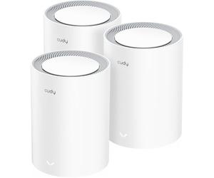 Cudy Dual Band BE3600 WiFi 7 Wi-Fi Mesh System, 3.6 Gbps 160 Mhz, Coverage up to 2900 Sq.ft, 3 Gigabit Ports, Multi-VPN Compatible, Cudy APP Control(M3600 3-Pack)