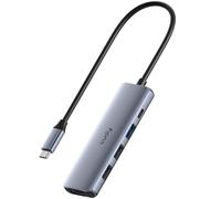 Cudy USB C Hub, 5-in-1 USB C Multiport Adapter with 100W PD, 4K HDMI, 3 USB-A Data Ports, Aluminum USB Type C Hub for MacBook, iPhone 15/16, Galaxy, Surface Go, XPS, iPad, UH405