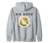 Cue Frog Pixel for America Political Protest Design No King Zip Hoodie