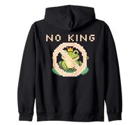 Cue Frog Pixel for America Political Protest Design No King Zip Hoodie