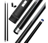 Cue-King Pool Cue, Break Cue, Military-Grade Carbon 58” 18oz 2 Piece with 12.5mm Premium Tip Finished in Gloss Exposed Carbon, Professional Pool Cue (With Premium Leather Case)
