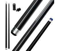 Cue-King Pool Cue, Break Cue, Military-Grade Carbon 58” 18oz 2 Piece with 12.5mm Premium Tip Finished in Gloss Exposed Carbon, Professional Pool Cue (Carbon Cue)