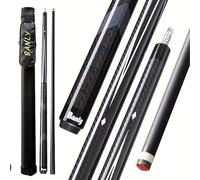 Cue-King Pool Cue Military-Grade Carbon 58” 18oz 2 Piece with 12.5mm Premium Tip Finished in Gloss Exposed Carbon, Professional Pool Cue (With Premium Leather Case)