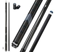 Cue-King Pool Cue Military-Grade Carbon 58” 18oz 2 Piece with 12.5mm Premium Tip Finished in Gloss Exposed Carbon, Professional Pool Cue (Carbon Cue)
