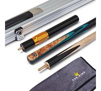 Cue-King Pool Cue Premier 300, Snooker Cue, Handmade 57" 18oz 3/4 Jointed Cue with Case, Premium Telescopic Extension, Aluminium Hard Case, Microfibre Cue Towel, Snooker Cue with Case, Pool Cues