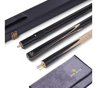 Cue-King Pool Cue Pro Series Black Edition, Snooker Cue, Handmade 57" 19oz 3/4 Jointed with Case Blue Cue with Protective Hardcase, Premium Extension and Microfibre Cue Towel, Snooker Cues, Pool Cue