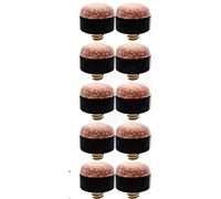 cueball16 10 x 11mm Leather Brass Screw on Cue Tips for Snooker or Pool Cues