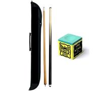 cueball16 48" 2 Piece Center Split Pool Cue With SOFT Case GREEN TRIANGLE Chalk & 4 Tips