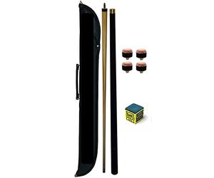 cueball16 57" 2 Piece Center Split Pool Cue With SOFT Case BLUE TRIANGLE Chalk & 4 Tips