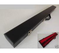 Black Hard Cue Case For 57" 2 Piece Pool Snooker Billiards Cues - Red Interior