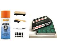 cueball16 POOL TABLE CLOTH RE MARK KIT, 2 BRUSHES, CLOTH CLEANER + CHALKS & R.L.B.C. Sales Instruction Sheet