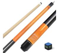 CUEBAR Pool Cue, 58 Inch Pool Sticks for Adults, 2-Piece House Bar Billiard Cue Stick with 3D Grip, Pool Table Sticks for Men Women - Orange,20 Oz