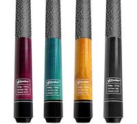 CUEBAR Pool Cues Set of 4, 58" 2-Piece Pool Sticks for Adults, 4 Billiard Cue Sticks 18 19 20 21 Oz for House Bar, 13mm Tip, Imitation Linen Grip - Purple Teal Orange Black