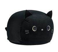 cuebear Stuffed Animal Storage Bean Bag Chair Cover for Kids Black Cat Beanbag Chair for Girls Large Size Toy Organizer Cover Only without Filling