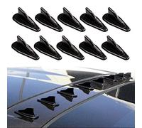 cueclue 10 PCS Car Shark Fin Auto Antenna Kit, Rear Bumper Canards Splitter, Auto Universal Stick-on Spoiler Roof Air Vortex Decorative Aerial (Black #100)