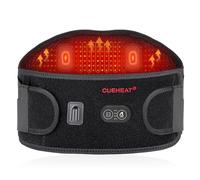 CUEHEAT Heated Waist Belt, Cordless Heating Pad for Low Back, Electrical Heating and Massage, Rechargeable Battery Powered (Dark Black, 45 inches)