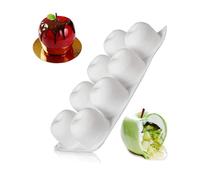 CUEMOON 3D Apple Molds Silicone Mould Silicone Cake Mould with 8 Cavities for Making Hot Chocolate Bomb Cake Jelly Dome Mouse