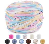 CUEMOON Crochet Bag Webbing, 285g/100m Yarn for Crochet Bags, Drawstring for Bags, Baskets, Carpets, DIY, Decorations, Crafts (Rainbow)