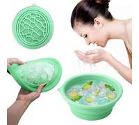 Cuenco De Baño Helado Facial Terapéutico,Subzero Bowl,Collapsible Silicone Facial Ice Bath Bowl,Ice Face Bowl for Cold Plunge Therapy, Skin Tightening,Reduced Puffiness(Green)