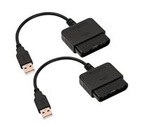 CUENSTOP 2 Packs PS2 to USB Adapter Converter Cable, Compatible with Sony PlayStation 2 PS2 Guitar Controller to PC / PS3 Controller Adapter