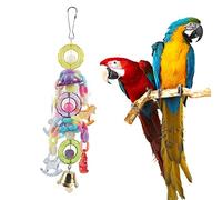 Cuentas de colores Campana Jaula para pájaros Soporte para loros Colgantes Mascotas Pájaros Mordeduras Decoración para masticar Material plástico Masticar duradero para pájaros