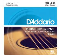 CUERDAS GUITARRA ACUSTICA - D´Addario (EJ/38) Extra Lite 12 Cuerdas (Juego Completo 010/047)