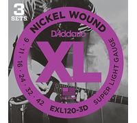 CUERDAS GUITARRA ELECTRICA - D´addario (EXL/120 3D) Super Lite 3D (Juego Completo 009/042) (3 Juegos)