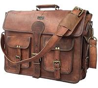 Cuero DHK 16 Inch Vintage Handmade Leather Messenger Bag Laptop Briefcase Computer Bag for Men Brown Brown 16 inch