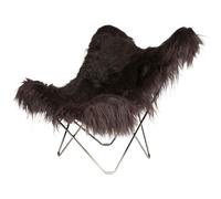 Cuero - Iceland Mariposa BF Chair, Wild Black/Chrome - Black