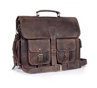 cuero Leather Messenger Bag for Men, 18 Inch Laptop Crossbody, Vintage Handmade Leather Shoulder Satchel Bag for Men, Full Grain Business Briefcase for Office/Work/Travel - Dusky Brown