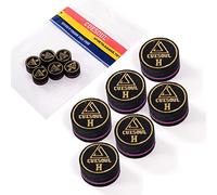 CUESOUL 14mm Pool Cue Tips,Premium Pigskin Leather,9 Layers Laminated Design, Glue-on Tips for English Pool Cue Stick Billiards, Professional Hardness Moisture Proof Cue Billiards Accessories(CSPCT020