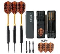 CUESOUL 23 Grams Steel Tip Darts - Black Coating Brass Barrels