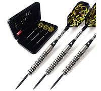 CUESOUL 25 Grams Tungsten Steel Tip Darts Set 90% Tungsten with Luxury Case