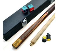 CUESOUL 57" 2 Piece Jointed Snooker/Pool Cue Hand-Spliced with Leatherette Cue Case(CSSC-D420)