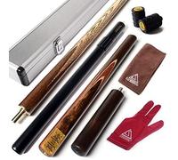 CUESOUL 57 Handcraft 3/4 Jointed Snooker Cue with Mini Butt End Extension Packed in Aluminium Cue Case (D303)