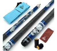 cUESOUL 57 inch 19oz 12 Maple Pool cue Stick Kit- Rock The World Stylish Pattern cue Design in Blue Paint
