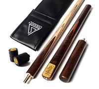 CUESOUL 57 Inch 3/4 Jointed Professional Snooker Billiard Pool Cue Handcrafted 18oz with 6 Inch Walnut Extension, Ash Shaft & Walnut Butt, in Leatherette Cue Bag, 9.5mm Tip Snooker Cue Set(D304)