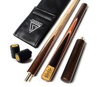 CUESOUL 57" Handcraft 3/4 Jointed Snooker Cue with Extension/Joint Protector Packed in Leatherette Cue Bag (D305)