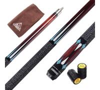 CUESOUL 58 Inch 19oz 1/2 Jointed Maple Billiard Pool Cue Stick Set with Irish Linen Wrap, Canadian Maple Shaft Weight Adjustable, 13mm 6-Layered Baked Pig Leather Tip & Rubber Bumper(CSTB005)