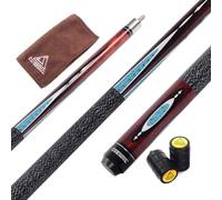 CUESOUL 58 Inch 19oz 1/2 Jointed Maple Billiard Pool Cue Stick Set with Irish Linen Wrap, Canadian Maple Shaft Weight Adjustable, 13mm 6-Layered Baked Pig Leather Tip & Rubber Bumper(CSTB004)