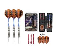 CUESOUL 90% Tungsten Steel Dart 24 Grams Darts Set Center Weighted Enhanced Control, Knurled Surface Supergrip, Aluminum Shafts Case(CSTSTD028-24)